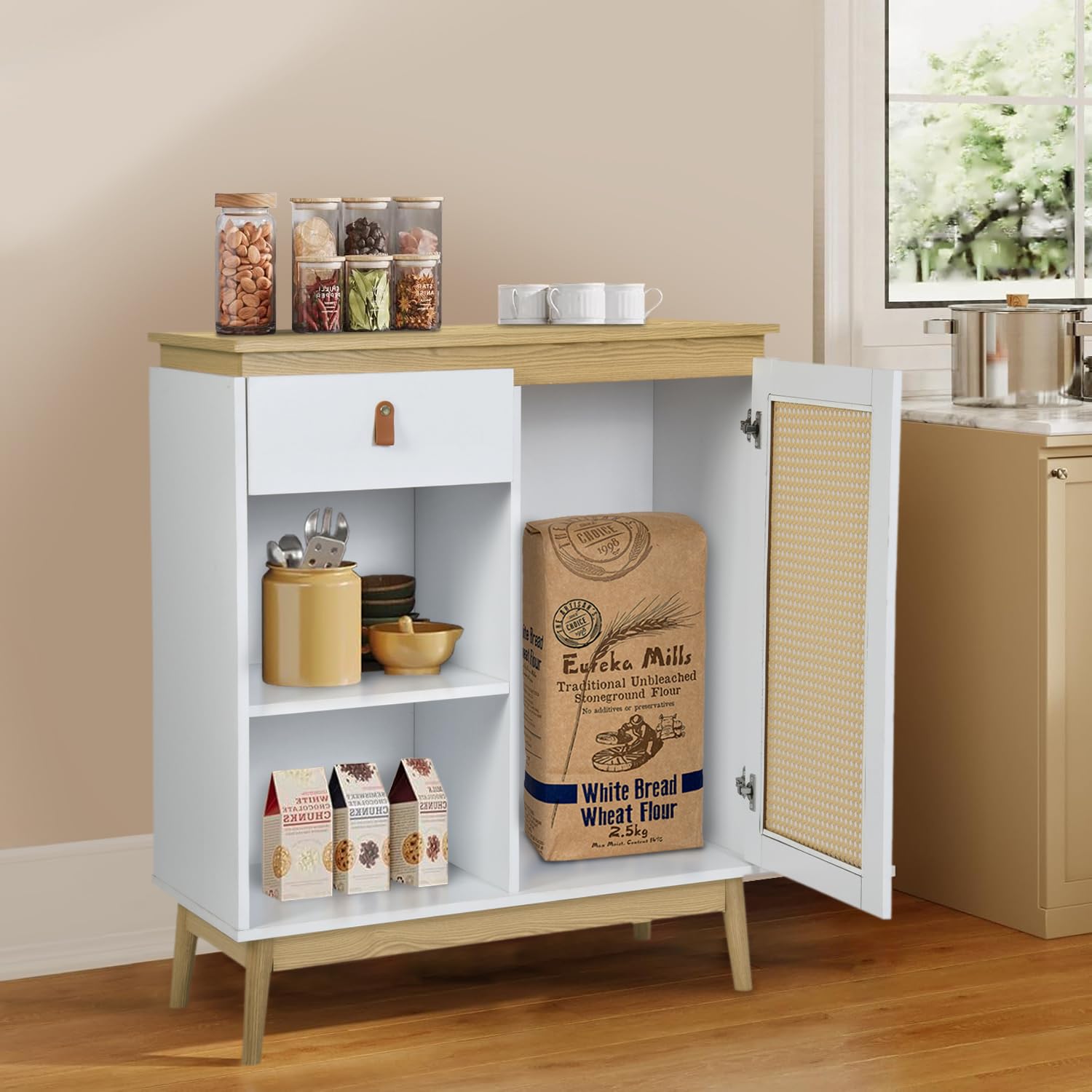 Foto 3 pulgar | Estantes De Cocina Furniturer Sorath Blanco 80 X 39 X 95 Cm