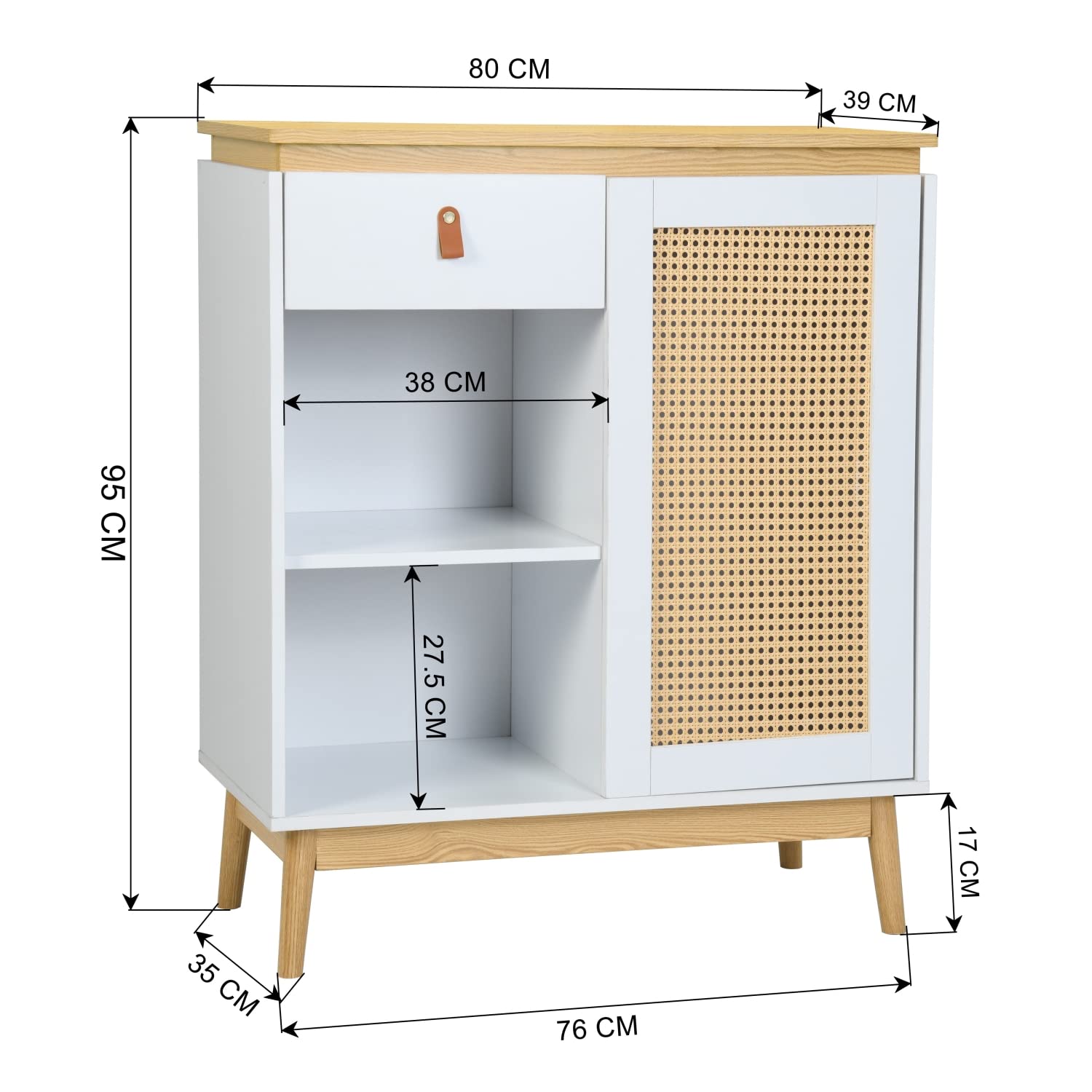 Foto 4 pulgar | Estantes De Cocina Furniturer Sorath Blanco 80 X 39 X 95 Cm