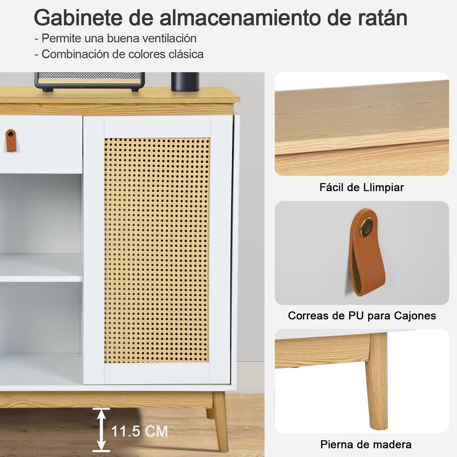 Foto 6 | Estantes De Cocina Furniturer Sorath Blanco 80 X 39 X 95 Cm