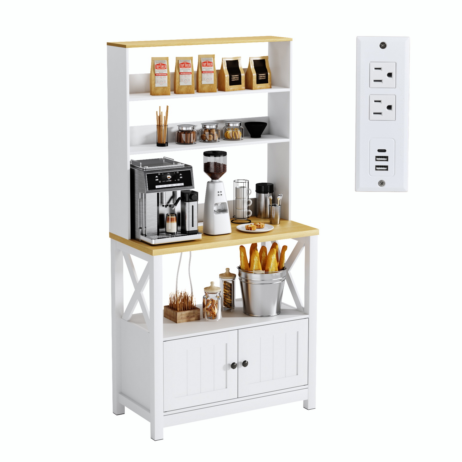 Estantes De Cocina Furniturer Farm Blanco