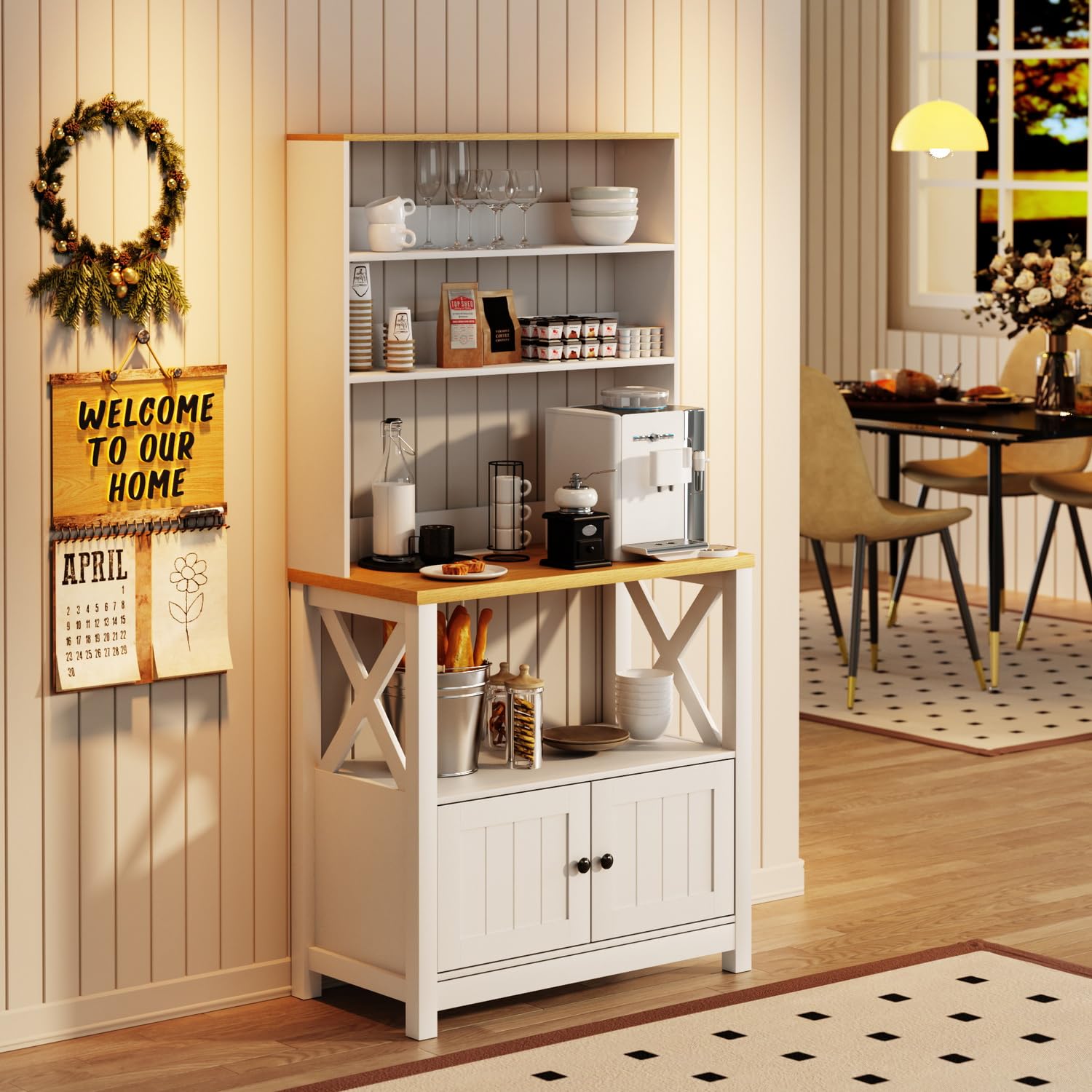 Foto 4 pulgar | Estantes De Cocina Furniturer Farm Blanco