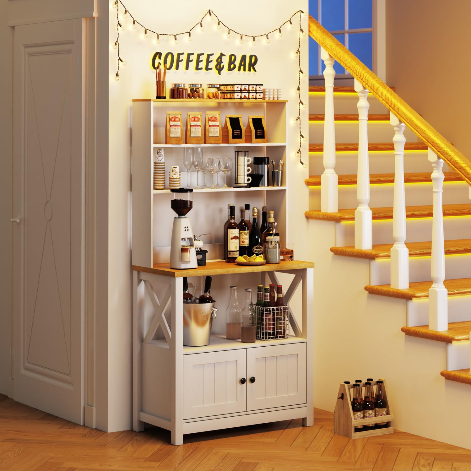 Foto 5 pulgar | Estantes De Cocina Furniturer Farm Blanco