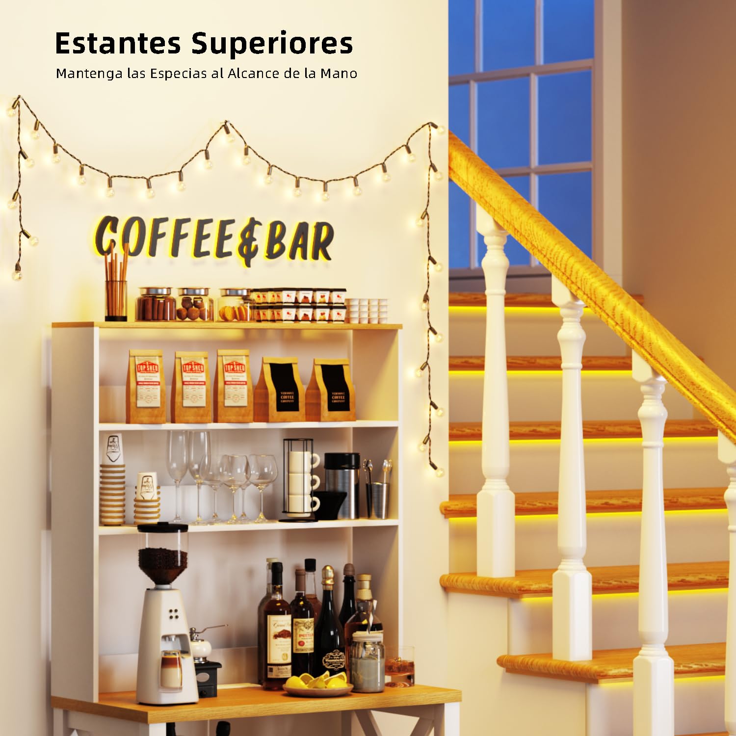 Foto 8 | Estantes De Cocina Furniturer Farm Blanco