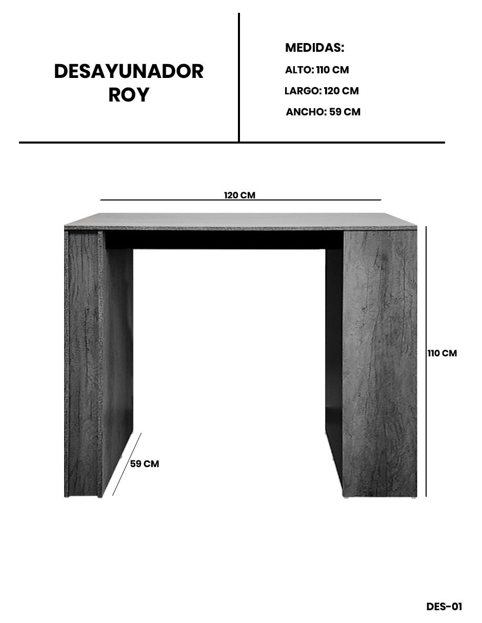 Foto 4 pulgar | Barra Desayunadora Para Cocina  Mesa Alta Rectangular  120cm De Altura  Con Puertas Dobles