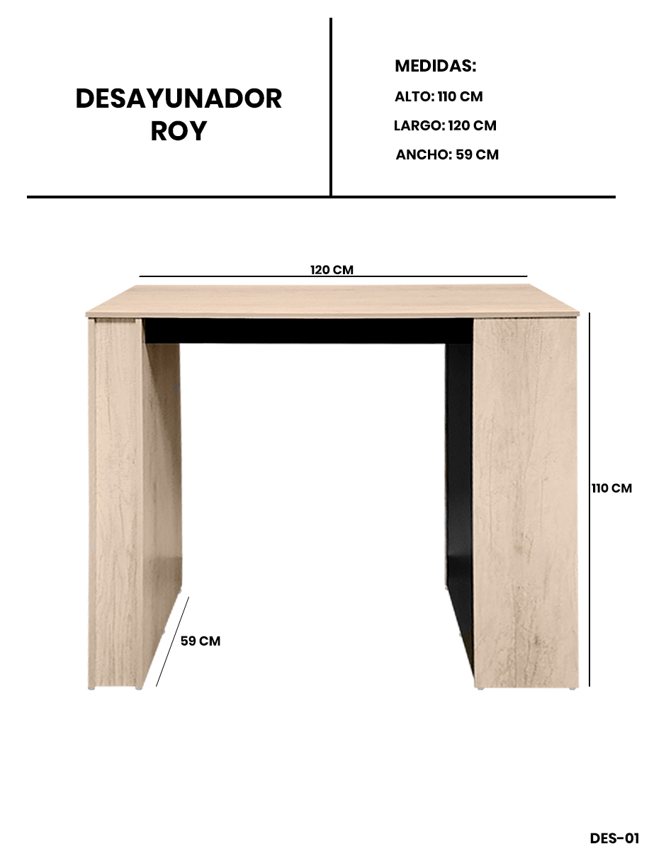 Foto 4 pulgar | Barra Desayunadora Para Cocina  Mesa Alta Rectangular  120cm De Altura  Con Puertas Dobles
