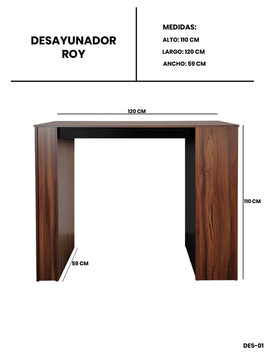 Foto 4 pulgar | Barra Desayunadora Para Cocina  Mesa Alta Rectangular  120cm De Altura  Con Puertas Dobles