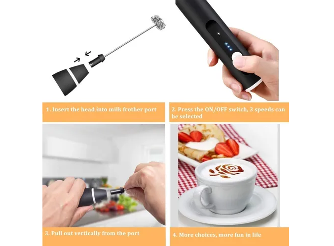 Foto 5 pulgar | Espumador Xtellar De Leche Eléctrico Y Portátil De 3 Velocidades