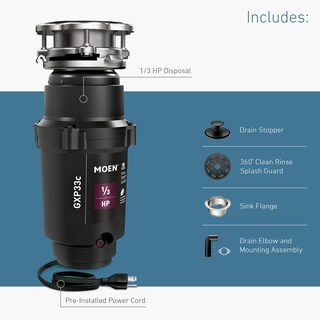 Foto 3 | Triturador Moen Gxp33c Lite Series Pro 1/3 Hp Negro - Venta Internacional