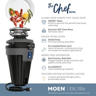 Foto 2 | Triturador de Comida Moen Chef Series 1 HP - Venta Internacional