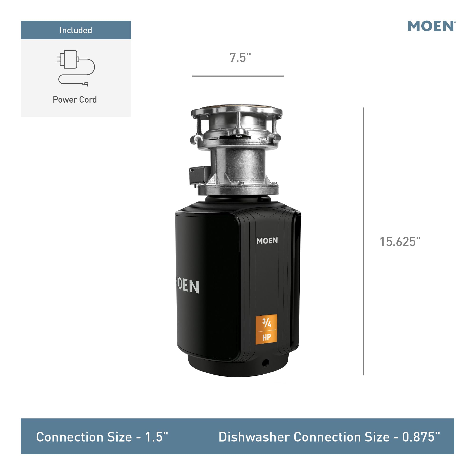 Foto 8 pulgar | Triturador de Comida Moen Host Series GXB75C 3/4 HP - Venta Internacional