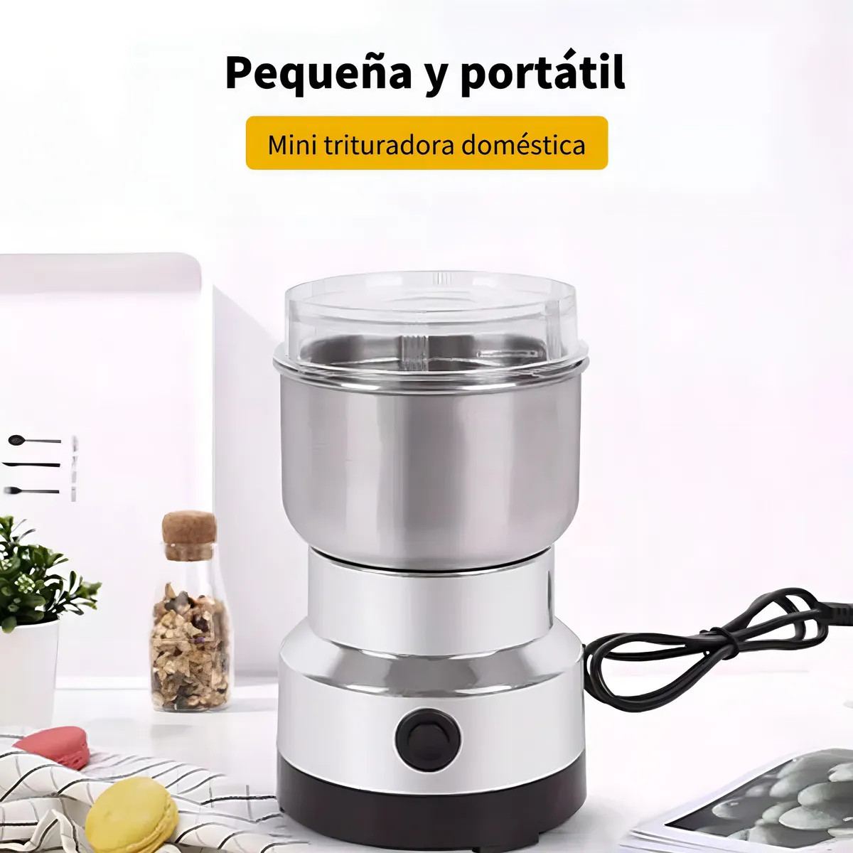 Foto 4 pulgar | Molino Pulverizador Cuatro Cuchillas Eléctricas Para Café  Eo Safe Imports Esi-20355 Plata