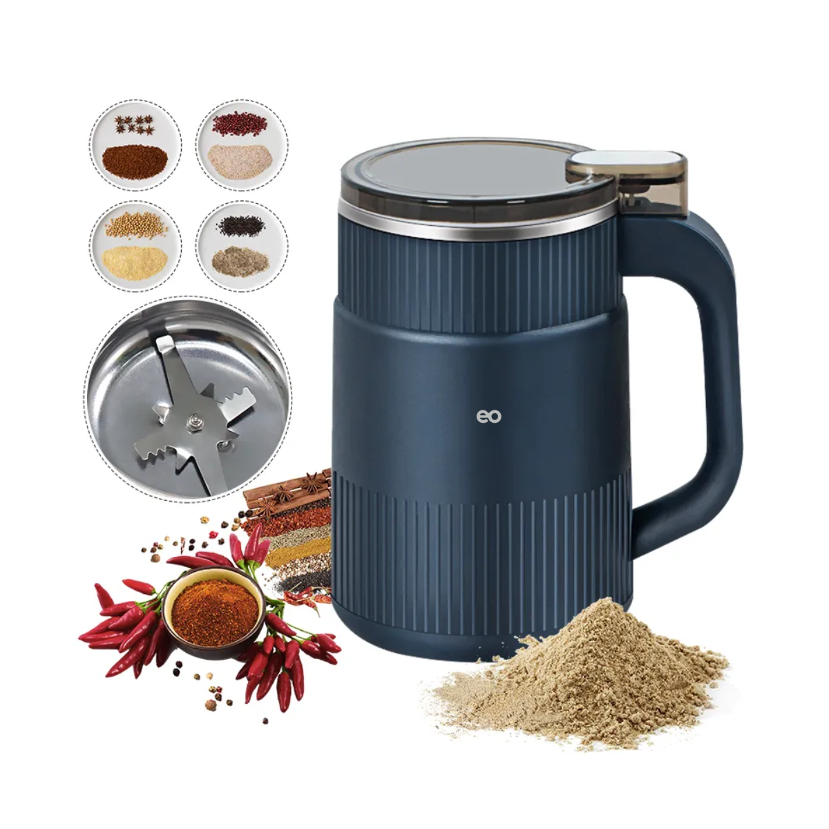 Foto 3 | Molino Pulverizador Ocho Cuchillas Eléctricas Para Café  Eo Safe Imports Esi-20356 Azul