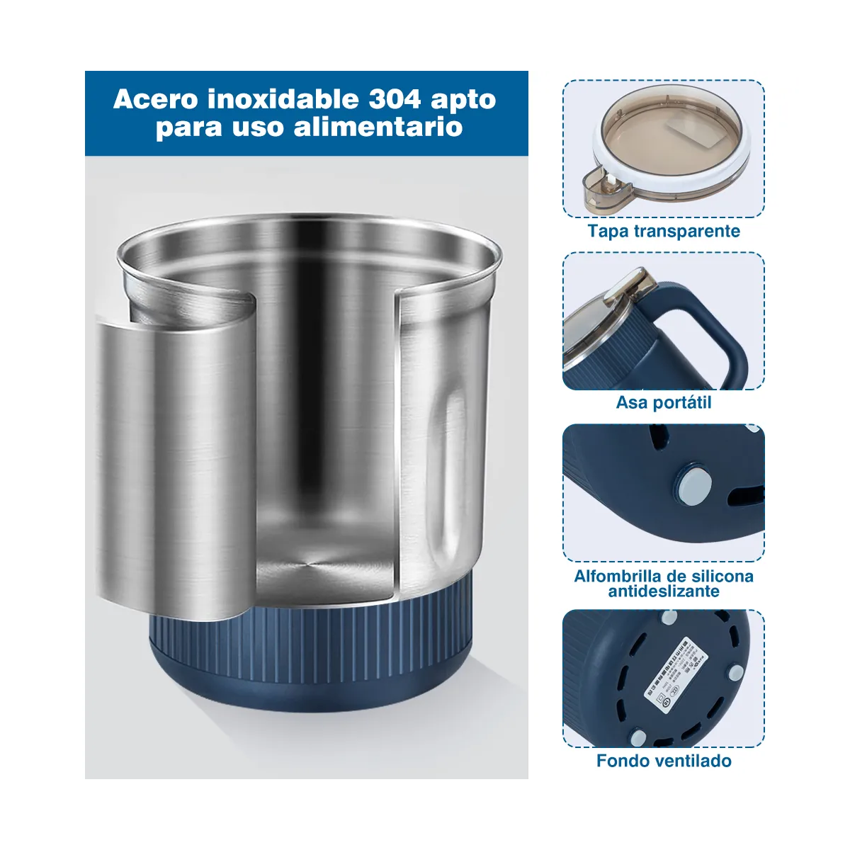 Foto 5 pulgar | Molino Pulverizador Ocho Cuchillas Eléctricas Para Café  Eo Safe Imports Esi-20356 Azul