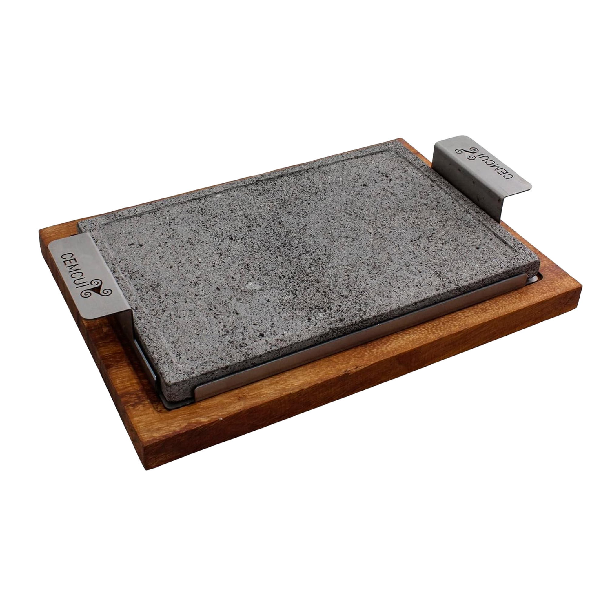 Plancha/Comal Cemcui Gris Incluye Base de Madera Parota