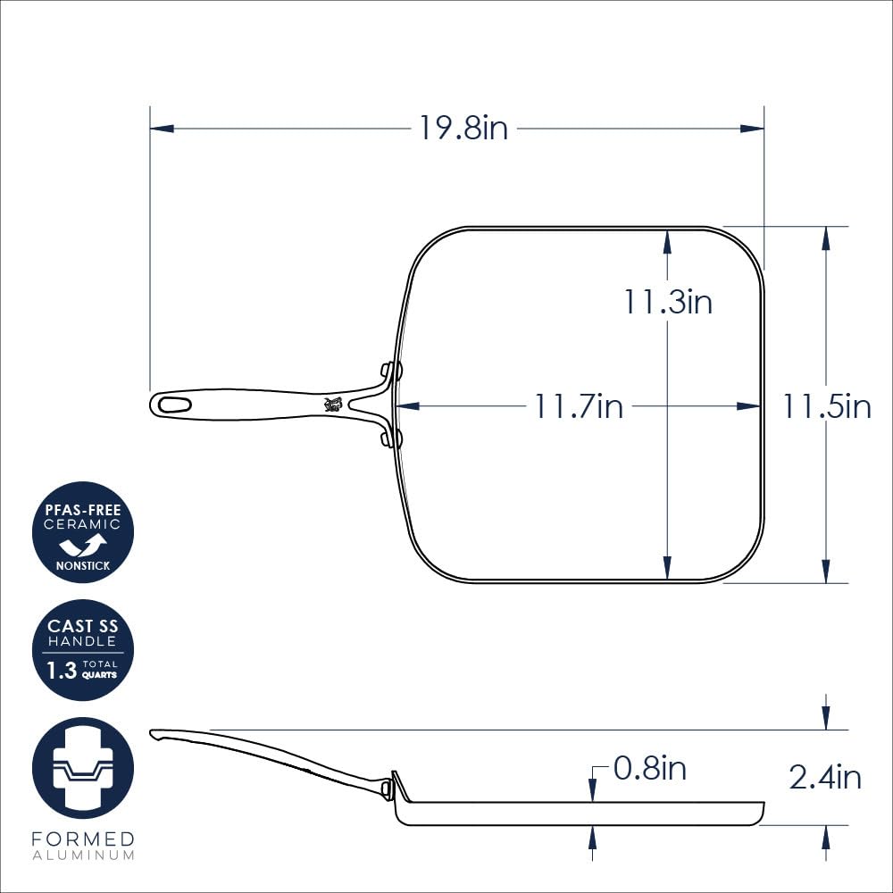 Foto 6 pulgar | Plancha Nordic Ware Cuadrada de Aluminio Basáltico de 28 cm con Revestimiento Cerámico - Venta Internacional