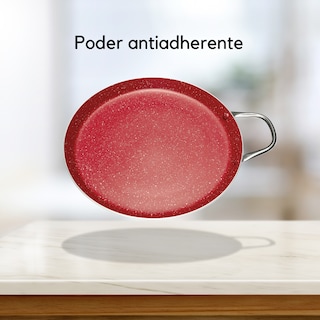 Foto 6 | Comal Antiadherente Flavorstone Redondo 30 Cm Color Rojo
