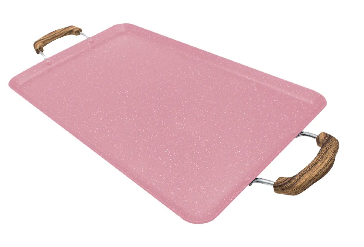 Foto 2 pulgar | Comal Rectangular Xtellar Con Recubrimiento De Mármol Color Rosa