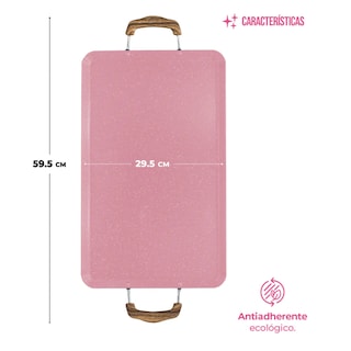 Foto 2 | Comal Rectangular Xtellar Con Recubrimiento De Mármol Color Rosa