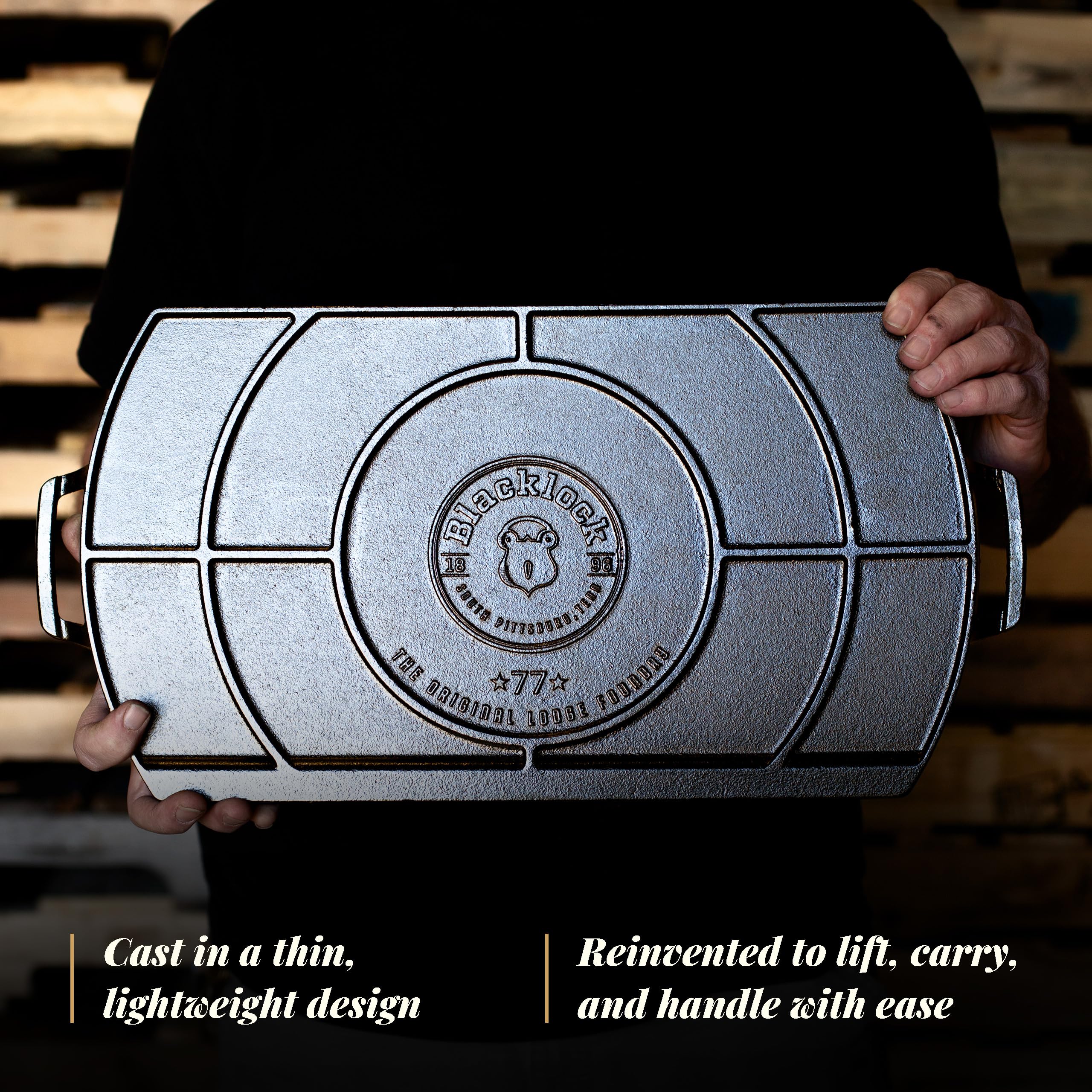 Foto 3 | Estufa Doble De Hierro Fundido Griddle Lodge Blacklock, 25 X 50 Cm - Venta Internacional.