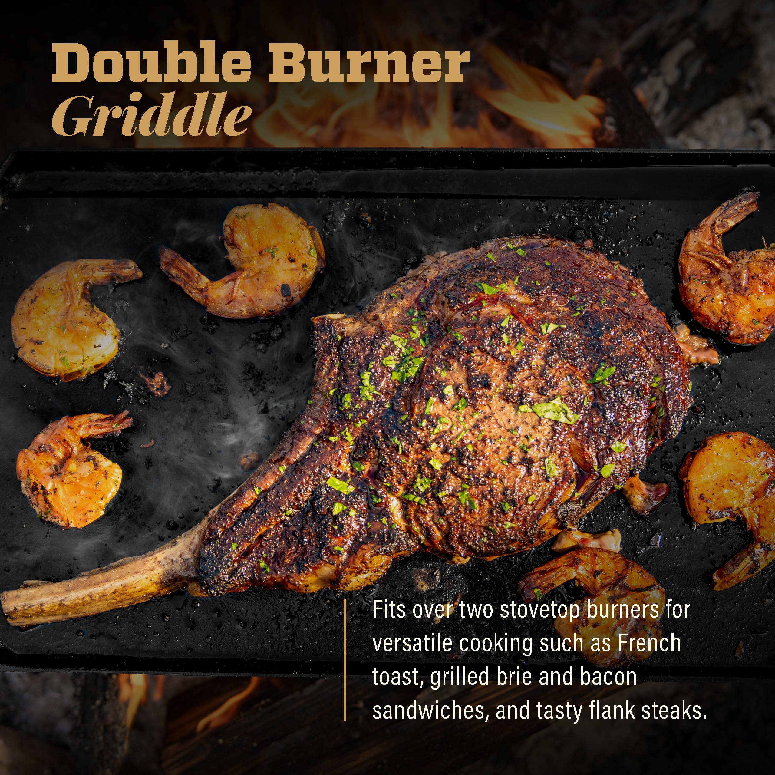 Foto 5 pulgar | Estufa Doble De Hierro Fundido Griddle Lodge Blacklock, 25 X 50 Cm - Venta Internacional.