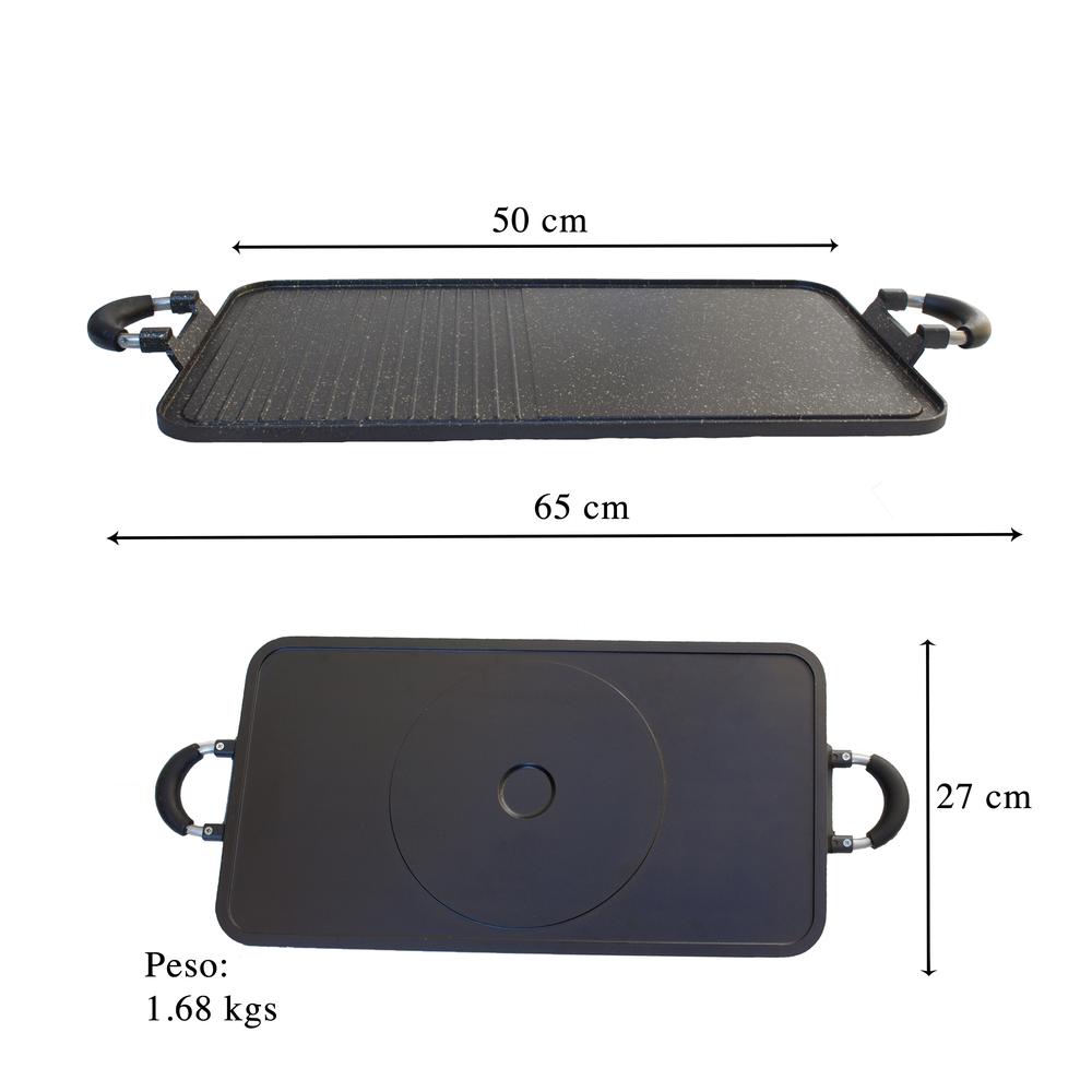 Foto 3 | Sarten Plancha Grill De Aluminio Fundido Antiadherente 65x27cm