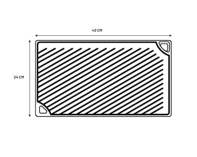 Foto 2 | Hierro Fundido Reversible Grill/griddle Lodge 24 X 43 Cm Presazonado - Venta Internacional.