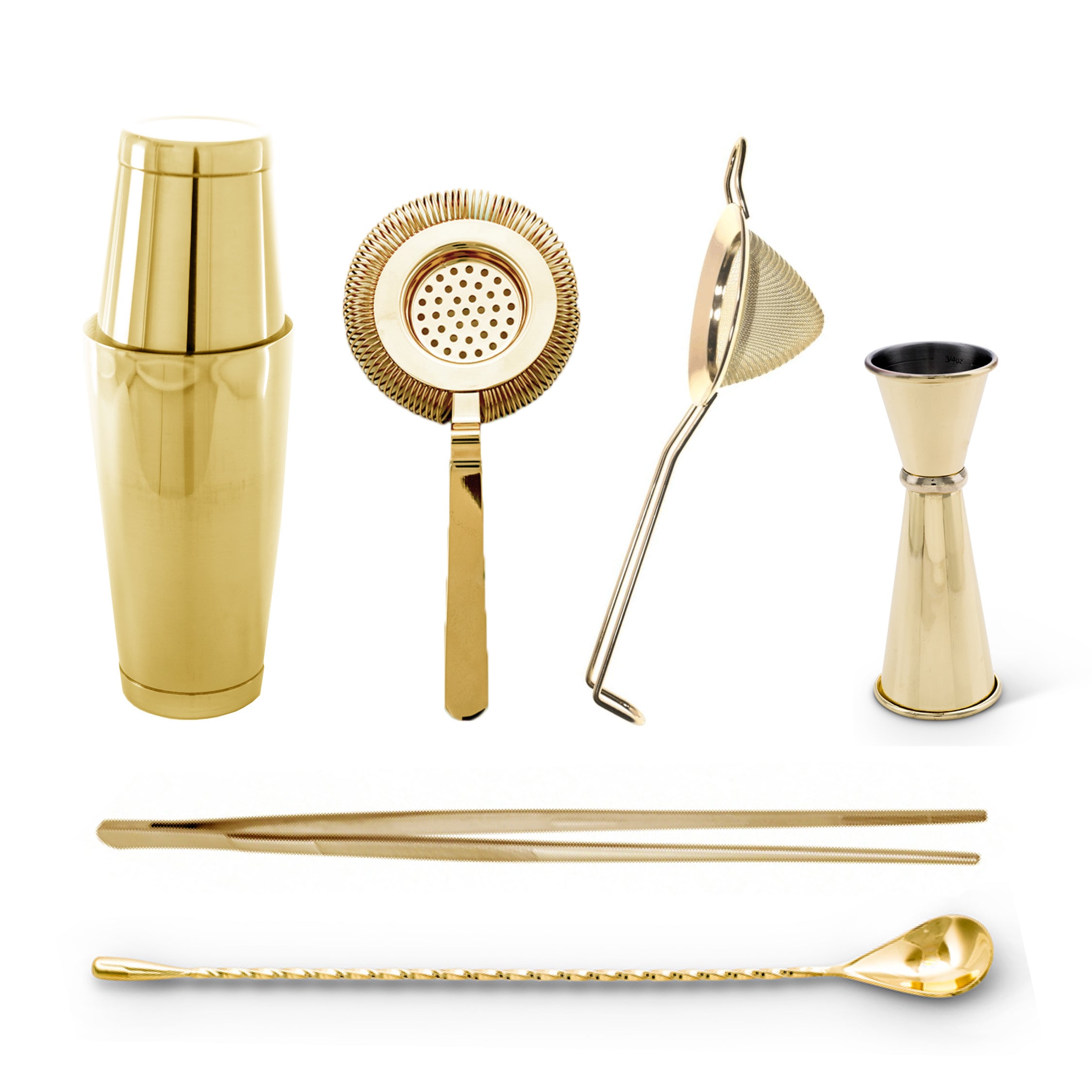 Kit Coctelería Deluxe Pineapple Tools Oro $2,424