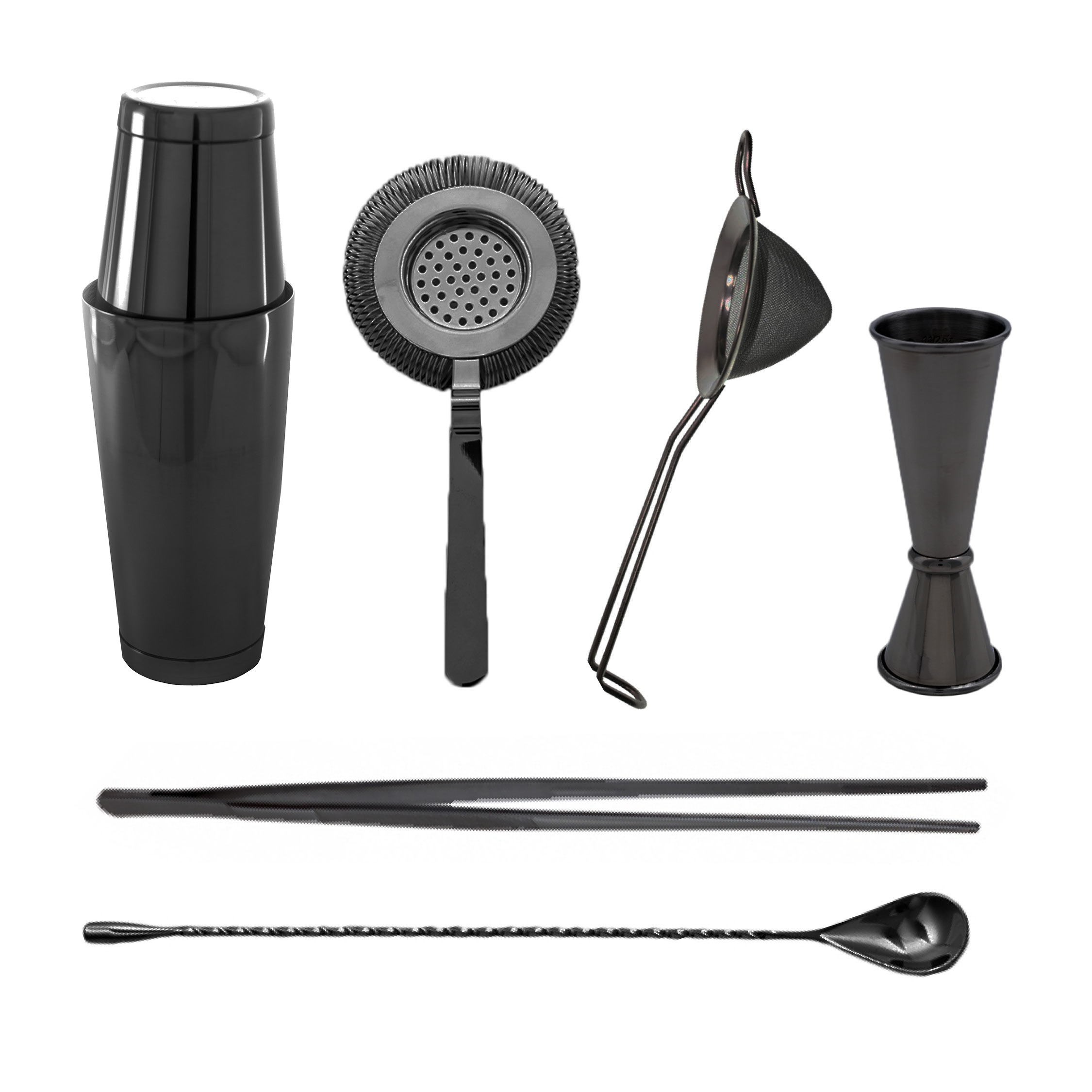 Kit Coctelería Deluxe Pineapple Tools Negro