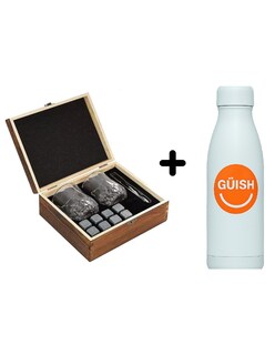 Foto 1 | Juego De Piedras De Whisky, 8 Piedras De Vino Helado+2 Vasos+regalo Termo De Agua Güish