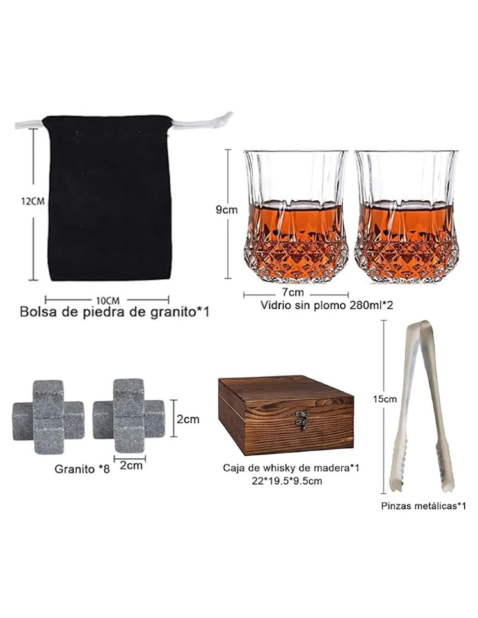 Foto 3 pulgar | Juego De Piedras De Whisky, 8 Piedras De Vino Helado+2 Vasos+regalo Termo De Agua Güish