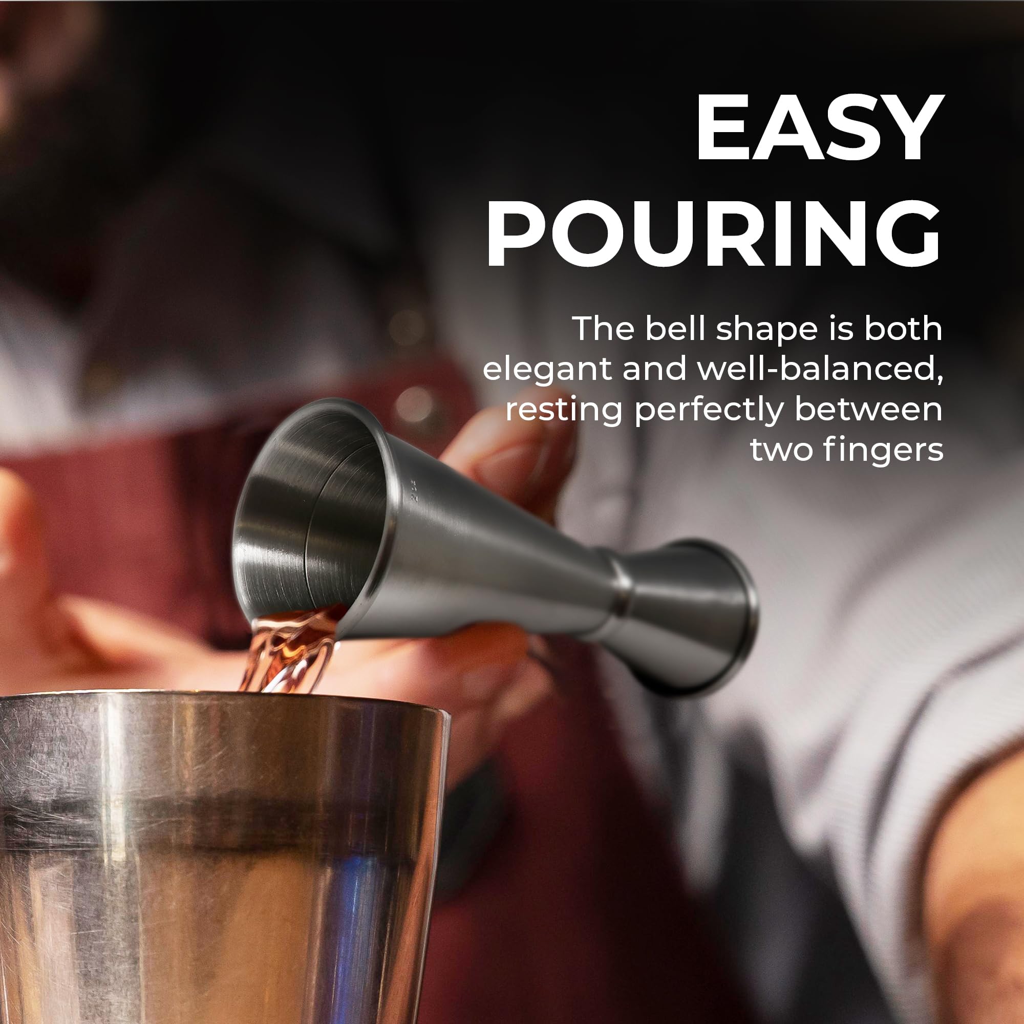 Foto 4 | Cóctel De Cocina Shot Measure Jigger Zulay, 60 Ml, 30 Ml, Acero Inoxidable - Venta Internacional.