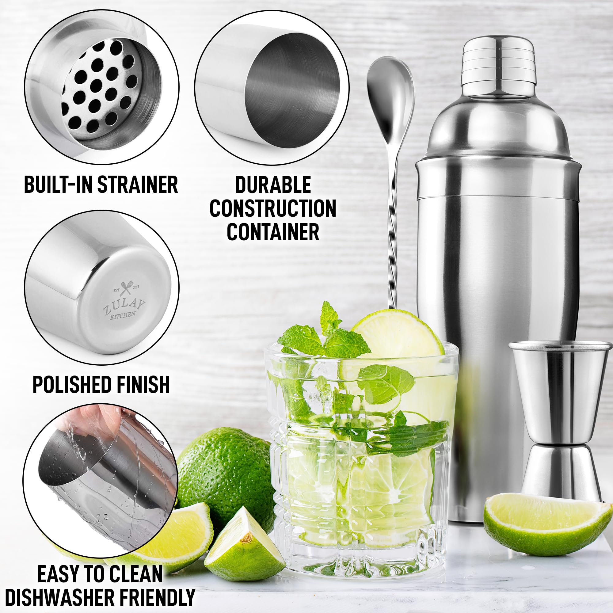 Foto 4 pulgar | Set De Coctelera Zulay Kitchen De Acero Inoxidable 700 Ml - Venta Internacional.