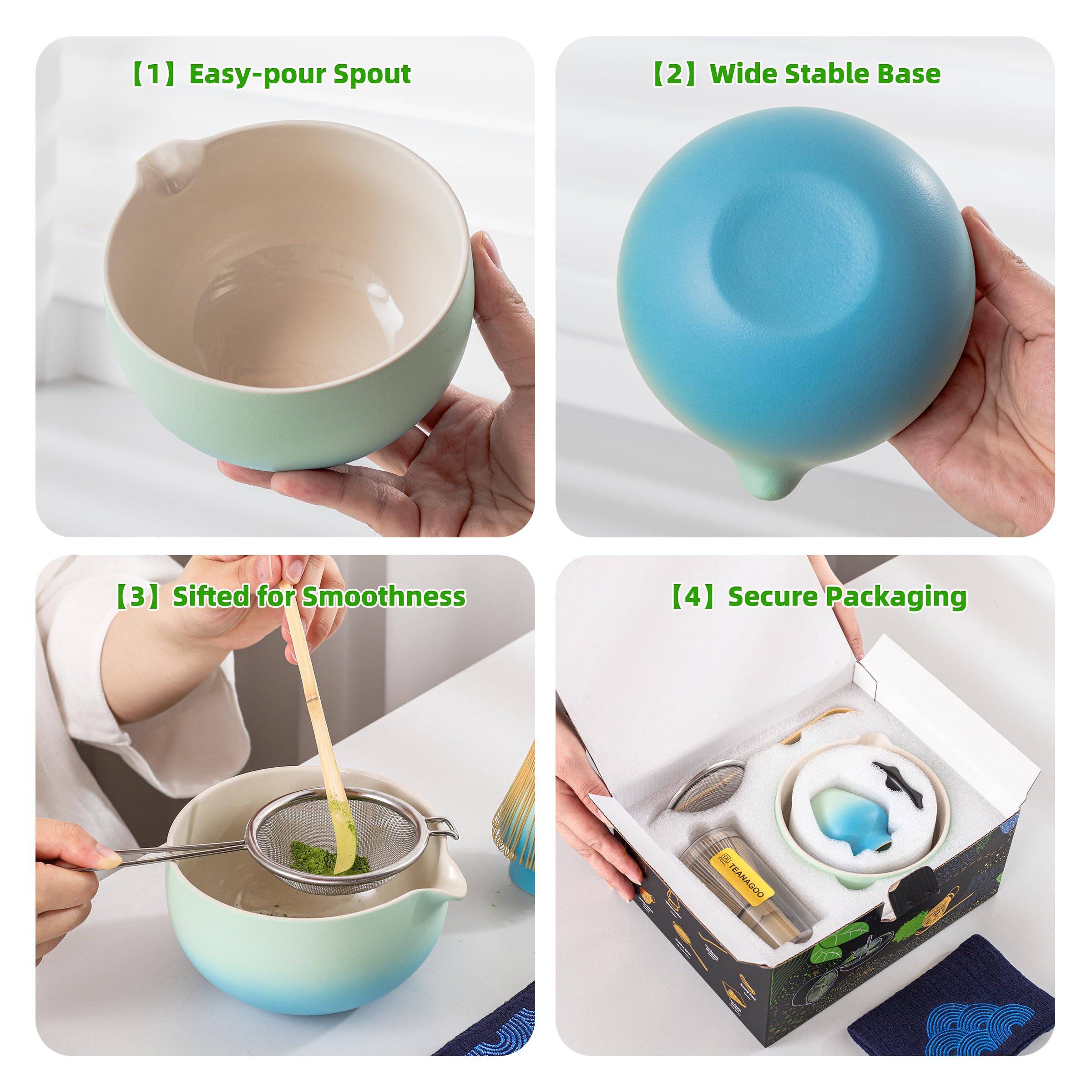 Foto 7 pulgar | Set De Batidores Para Matcha Teanagoo Blue Con Cuenco De 510 Ml  Batidor Y Cuchara - Venta Internacional.