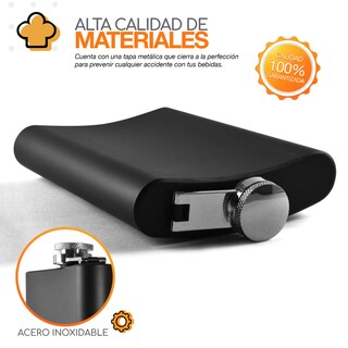 Foto 3 | Anforita Licorera de Acero Inoxidable Negra Bazzef