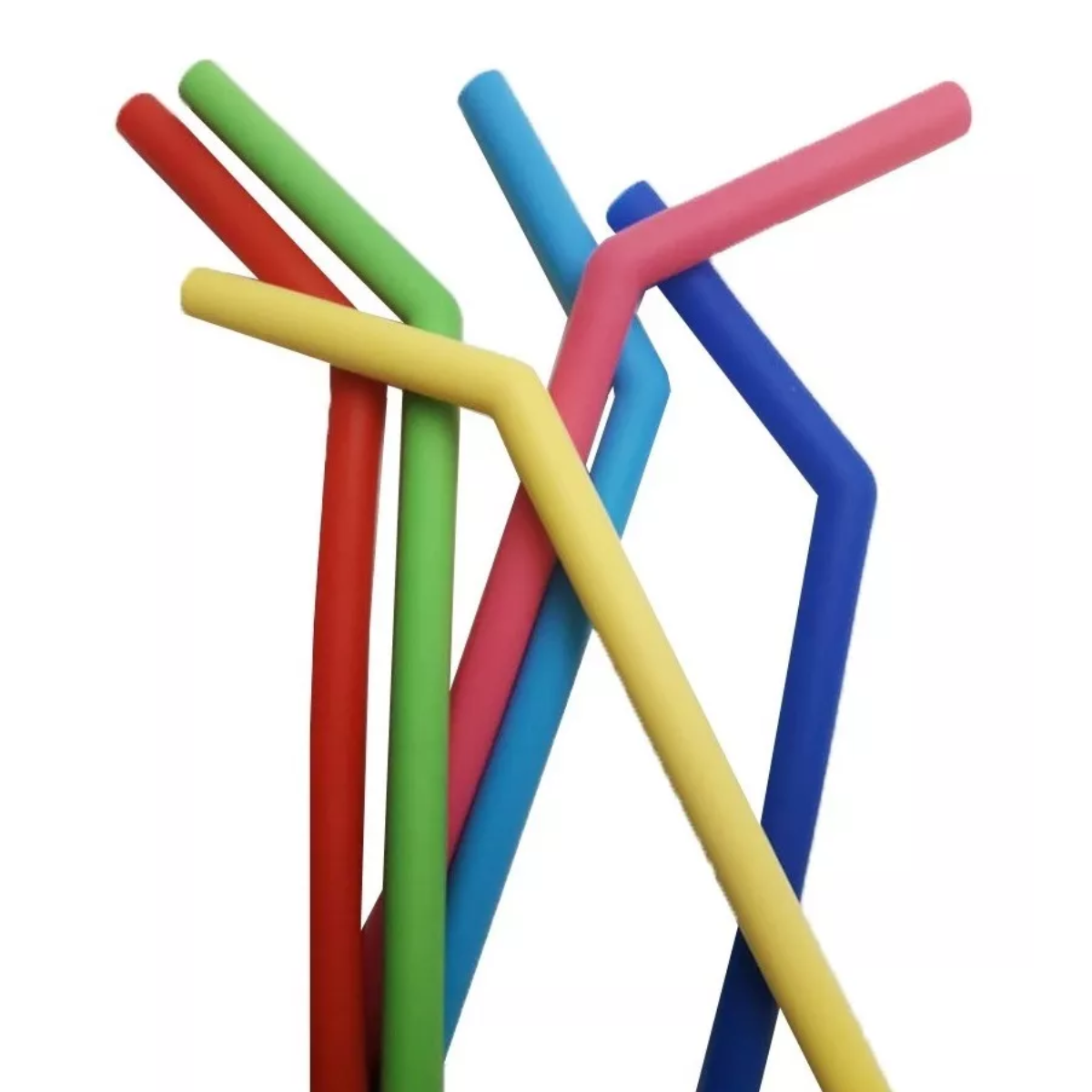 Foto 4 | Popote Silicon Ecológico Flexible 6 Piezas + Cepillo
