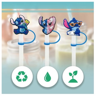Foto 3 | Tapa Para Popote Desechables Biodegradables De Stitch 11pcs Lab.g Azul