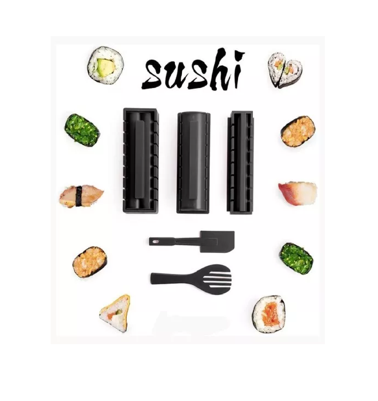 Foto 4 pulgar | Herramientas para Sushi Belug color Negro 10 Piezas