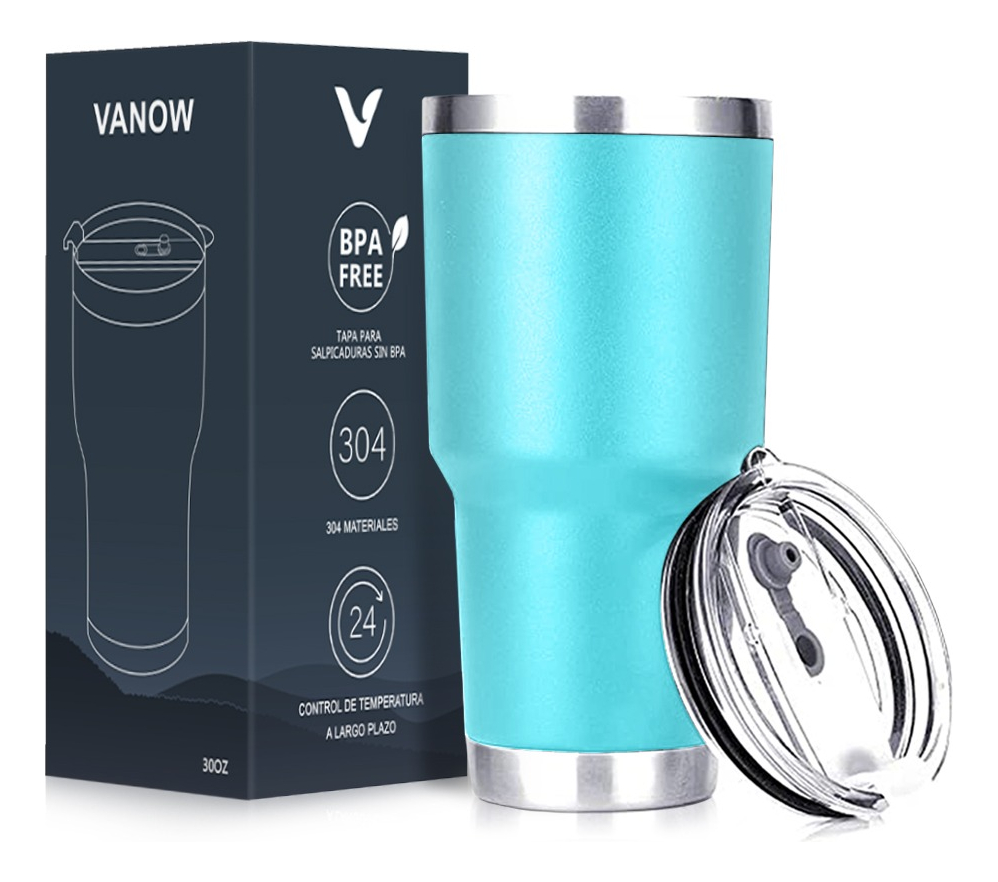 Vaso Térmico Portátil De 30oz Acero Inoxidable Azul