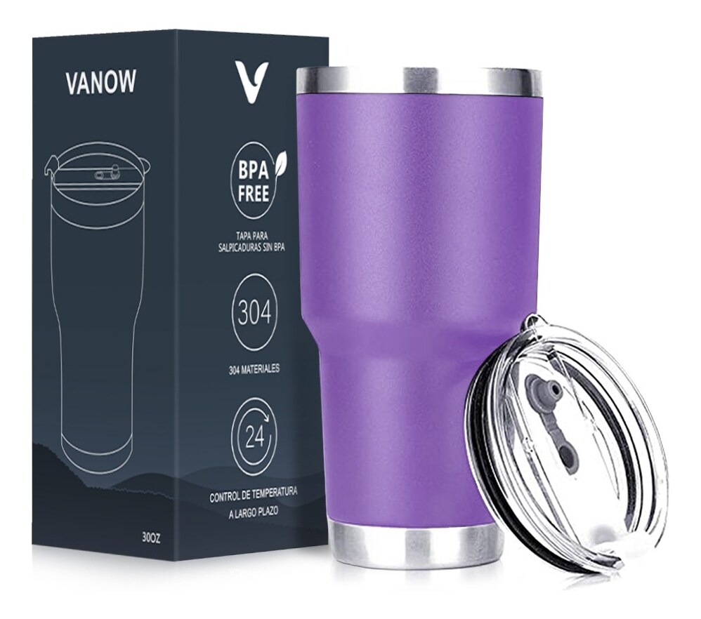 Vaso Térmico Portátil De 30oz Acero Inoxidable Purpura $680