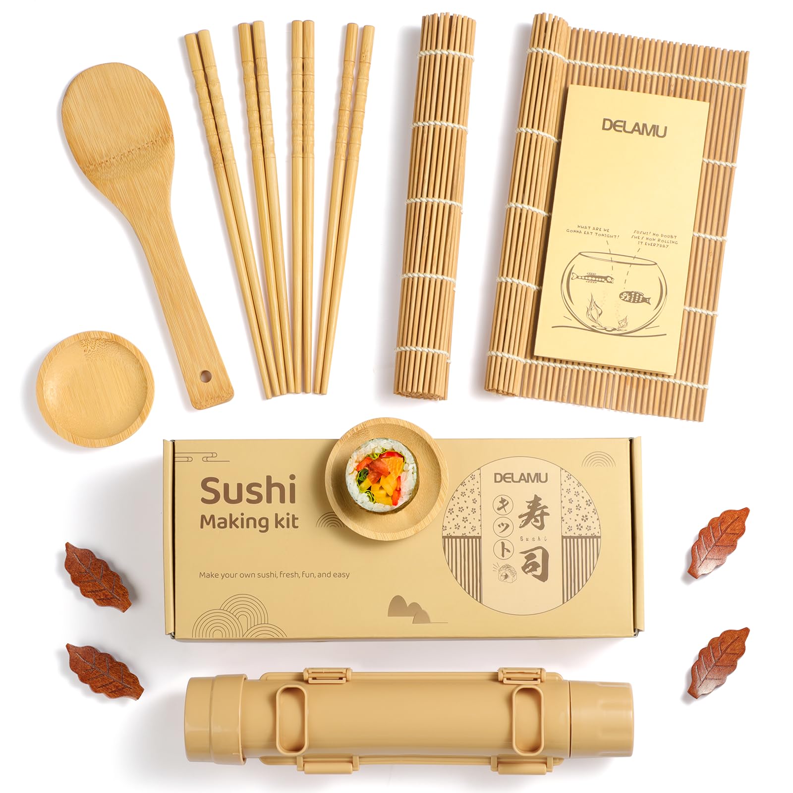 Foto 1 | Kit para Sushi Delamu 16 en 1 con Tapetes de Bambú - Venta Internacional