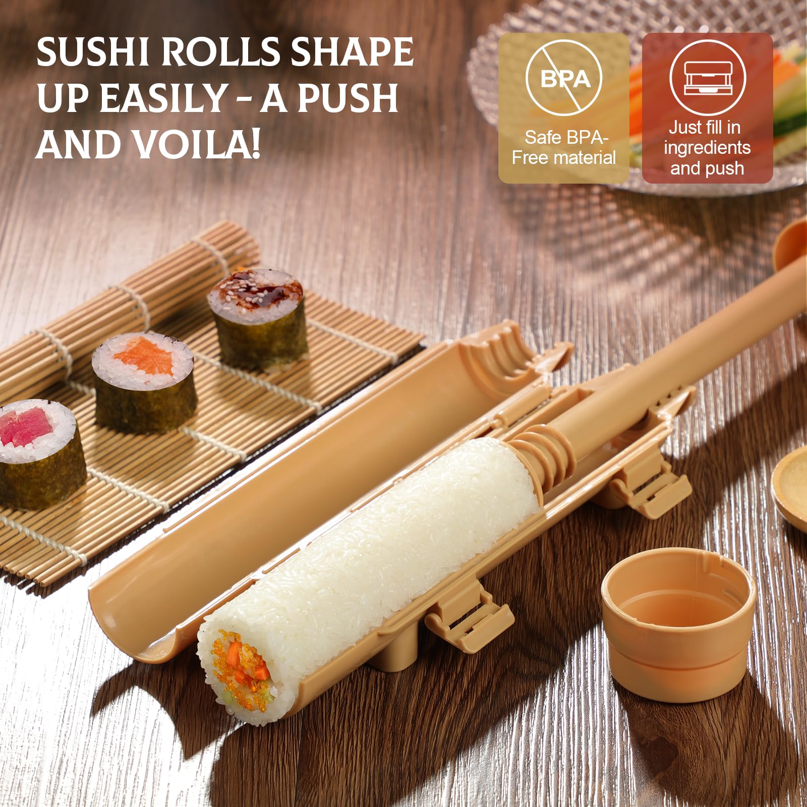Foto 3 pulgar | Kit para Sushi Delamu 16 en 1 con Tapetes de Bambú - Venta Internacional