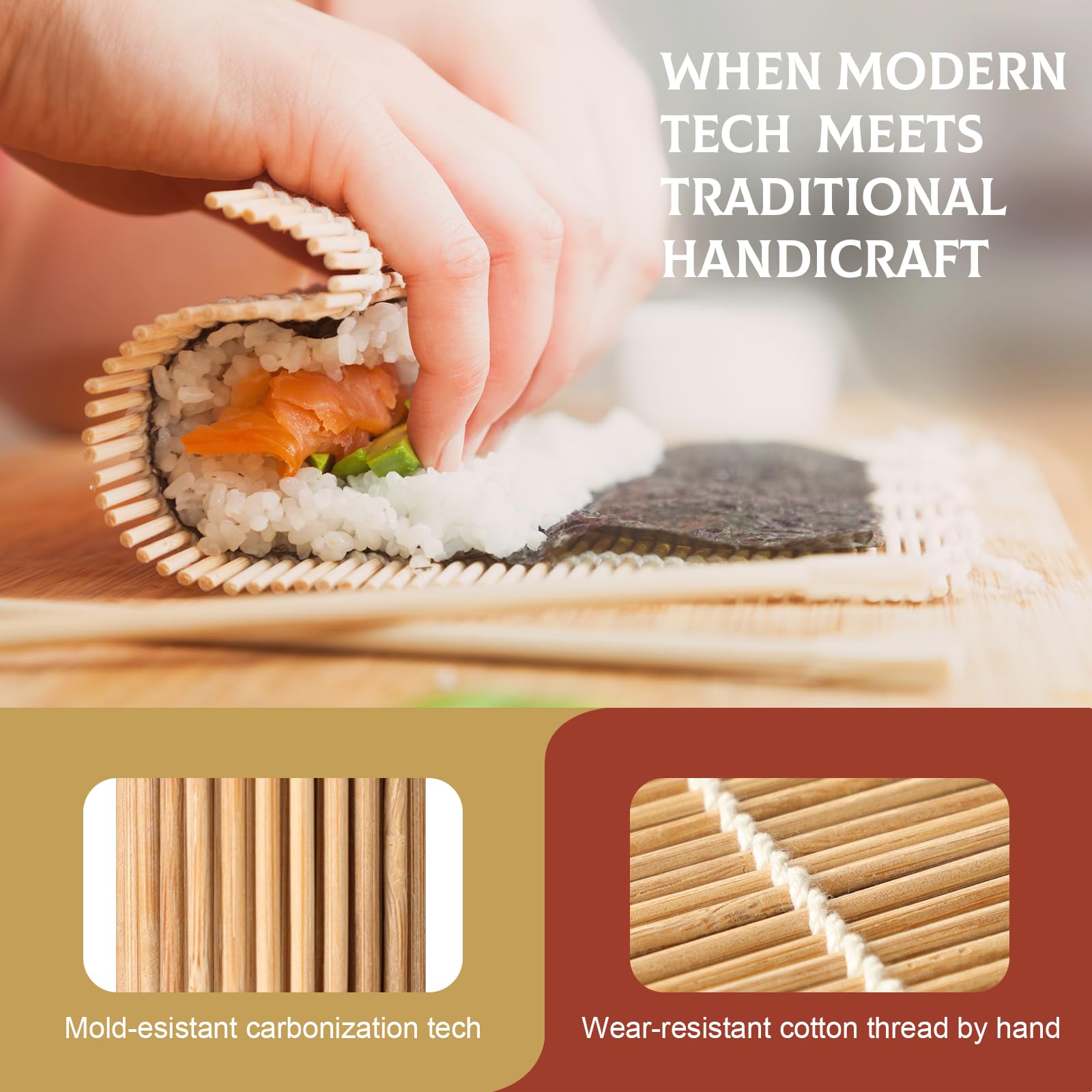 Foto 4 pulgar | Kit para Sushi Delamu 16 en 1 con Tapetes de Bambú - Venta Internacional
