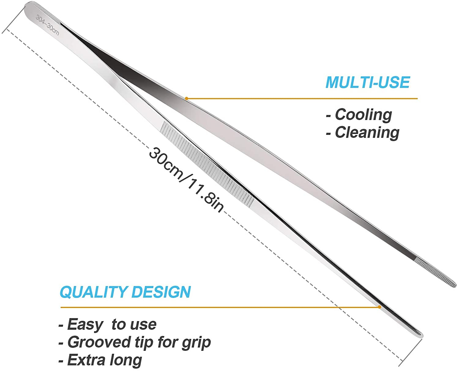 Foto 3 pulgar | Venta Internacional- Pinzas Jieyou de Acero Inoxidable de 30 cm para Cocinar