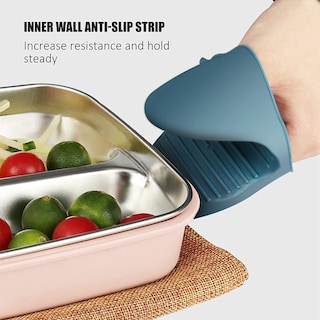 Foto 4 | Juego de 4 Pinzas de Cocina de Silicona y Acero Inoxidable con Guantes para Horno
