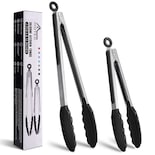 Pinzas De Cocina Hotec Premium De Acero Inoxidable Con Puntas De Silicona - Venta Internacional.