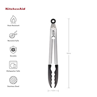 Foto 2 | Pinzas Kitchenaid De Acero Inoxidable Con Punta De Silicona, 23 Cm, Color Negro - Venta Internacional.