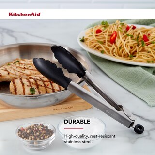 Foto 3 | Pinzas Kitchenaid De Acero Inoxidable Con Punta De Silicona, 23 Cm, Color Negro - Venta Internacional.
