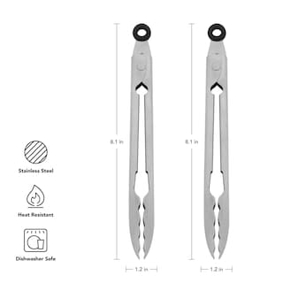 Foto 2 | Pinzas Kitchenaid De Acero Inoxidable Con Bordes Festoneados De 18 Cm, Color Plateado - Venta Internacional.