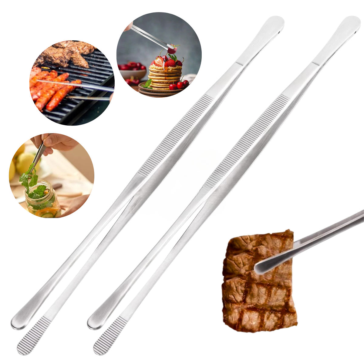 2pz Pinzas Precision Chef Emplatar Decoración Cocteleria