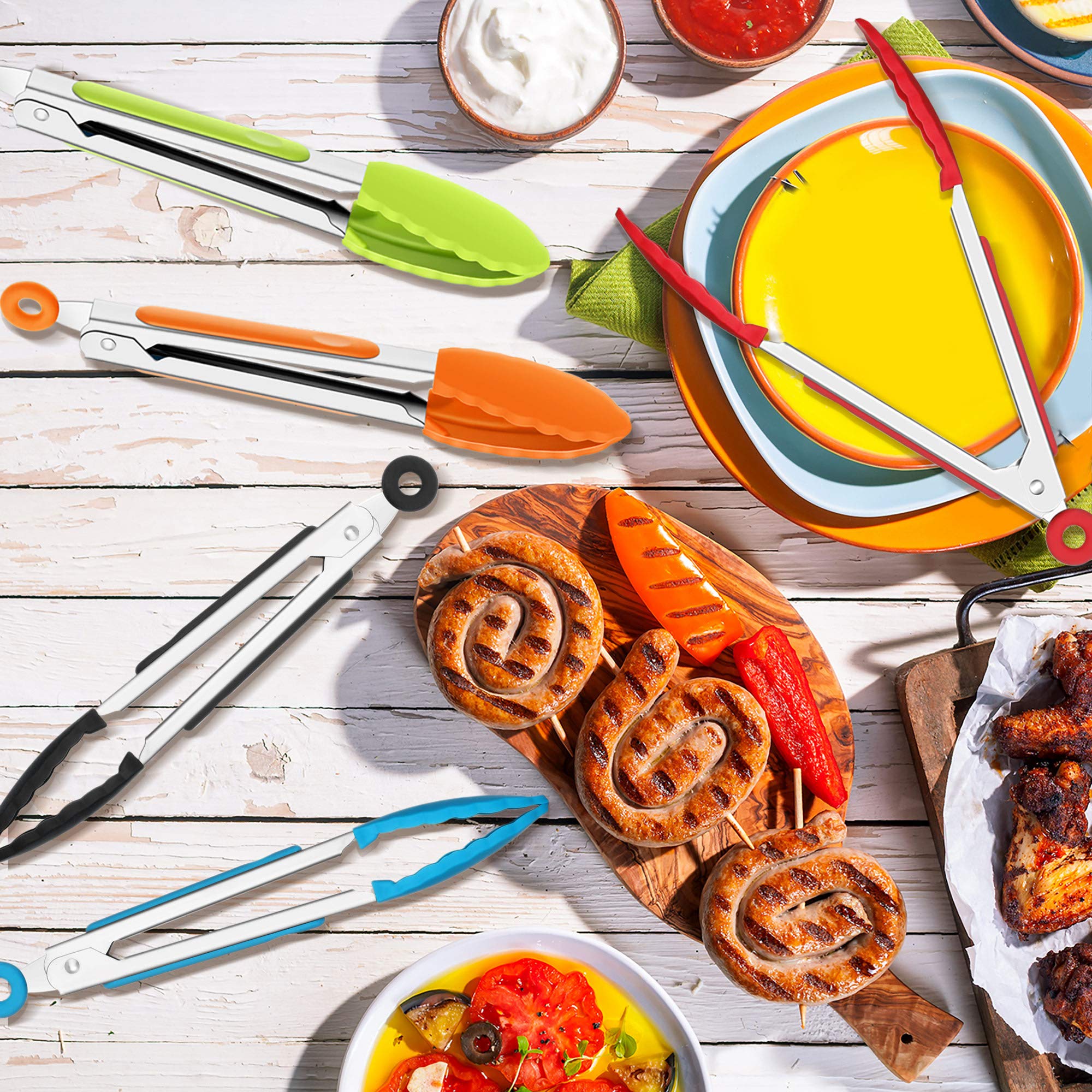 Foto 7 pulgar | Pinzas De Silicona Mudder Mini De 7 Pulgadas Para Ensaladas, Asar A La Parrilla Y Freír - Venta Internacional.